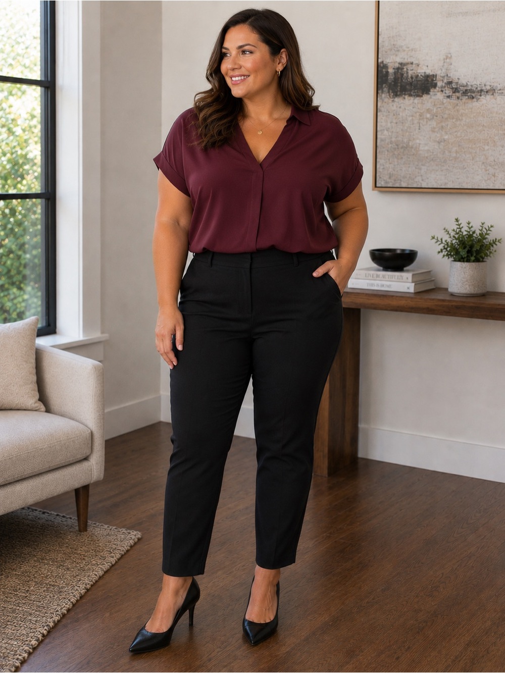NWT Ralph Lauren Black Cropped High-Rise Ankle Pants